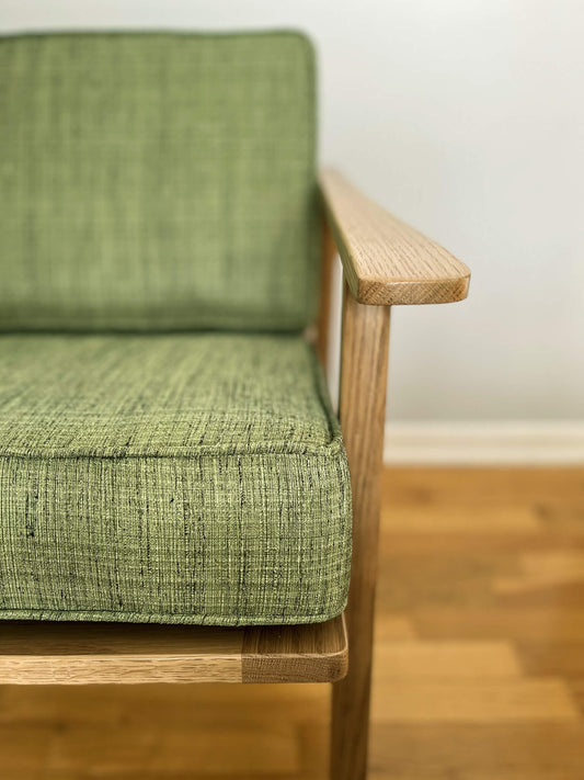Louis Lounge Chair - Oak - Green